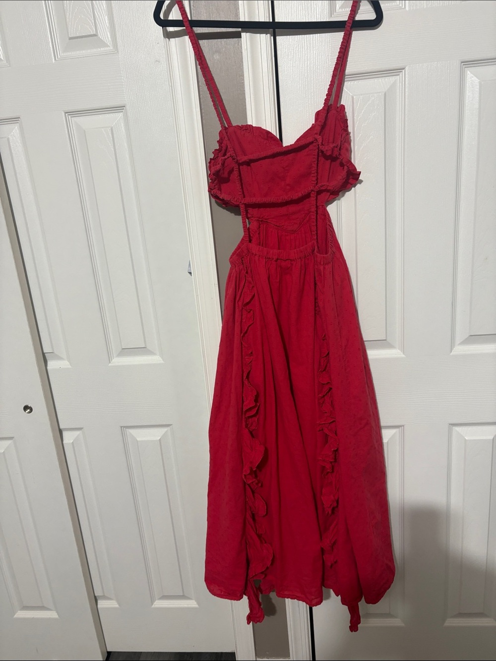 FARM Rio Red Ruffle Maxi Dress with Spaghetti Straps - Picture 3 of 7